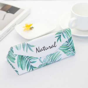 Glasses Case - Green Leave Triangular